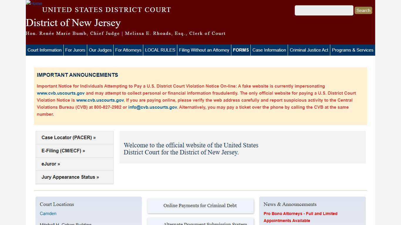 District of New Jersey United States District Court